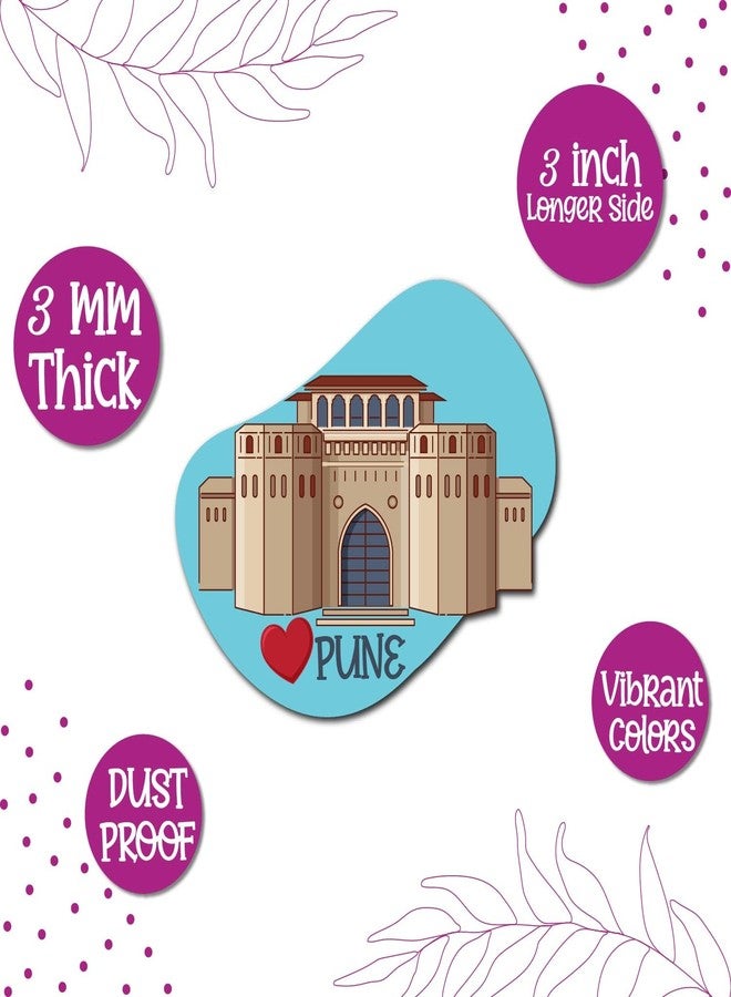 Bhai Please Pune Shaniwar WADA City Wooden Fridge Magnet (Pack of 1) | Place, State, Souvenir, Destinations, Travel, Adventure Fridge Decoration | Gift for Friends, Colleagues, Foreign Delegates| - Image 4